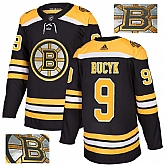 Bruins 9 Johnny Bucyk Black With Special Glittery Logo Adidas Jersey,baseball caps,new era cap wholesale,wholesale hats